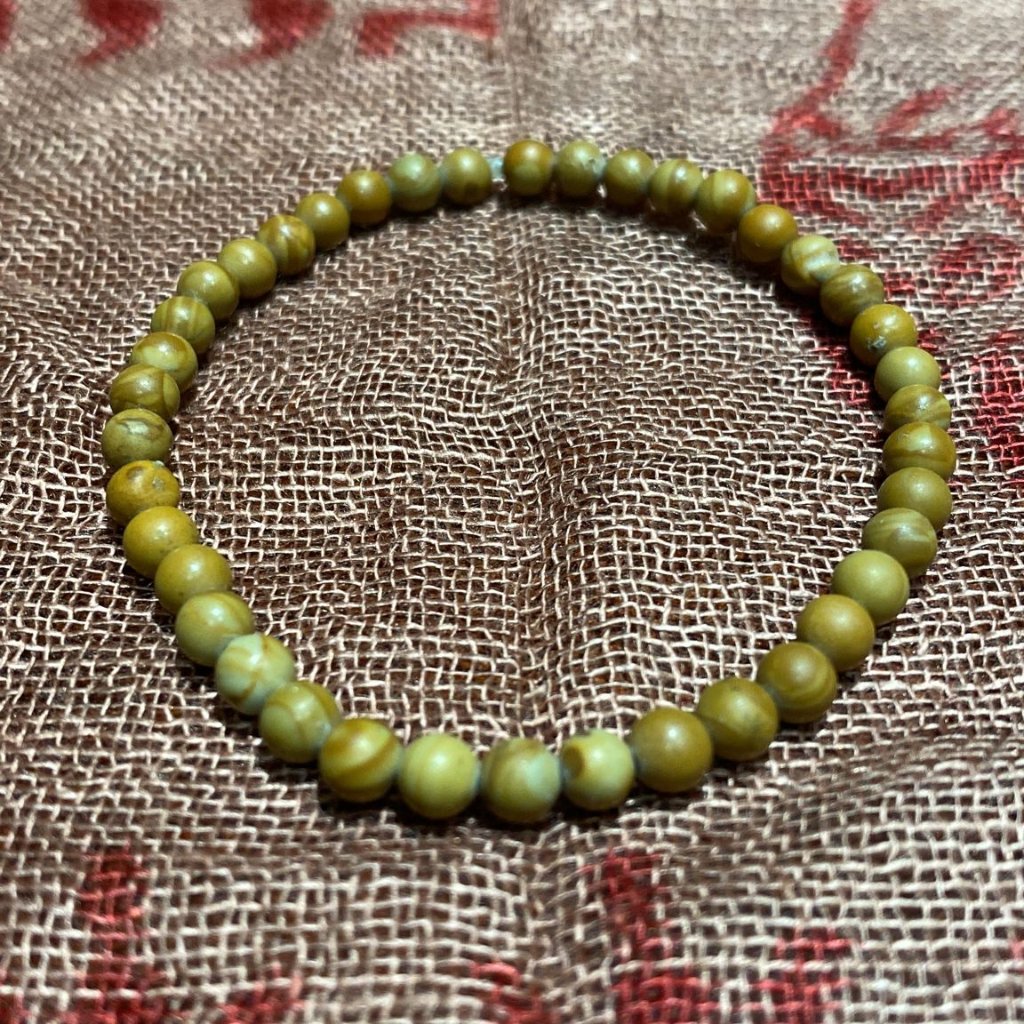4mm Wood Grain Jasper Bead Stretchy Cord Bracelet